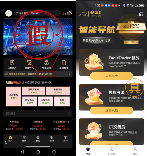 严正声明：所谓“老鹰量化”APP与 EagleTrader 无任何关联
